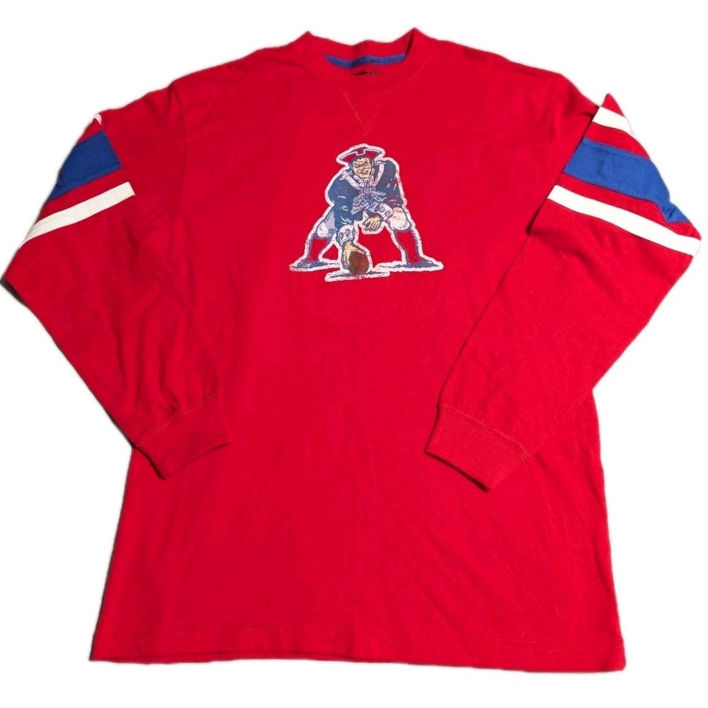 New England Patriots Long Sleeve Shirt Men's M Red NFL Team Apparel Pat Patriot